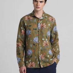 Jack & Jones Avocado Oil Cotton Regular Fit Floral Print Shirt-image-40