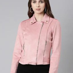 SHOWOFF Pink Suede Regular Fit Tailored Jacket-image-25