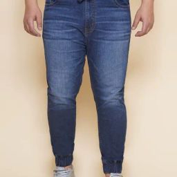 John Pride Navy Regular Fit Jogger Jeans-image-96