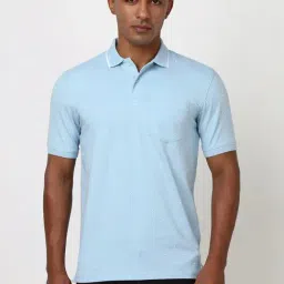 Peter England Blue Regular Fit Printed Polo T-Shirt-picture-47