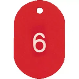 AS ONE Number Tag Small 31×45mm Numbered 80×115×175mm Styrene & PMMA Acrylic Red, 8-6656-16 (50 pcs)-12