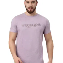 Woodland Mauve Cotton Regular Fit Logo Printed T-Shirt-image-24