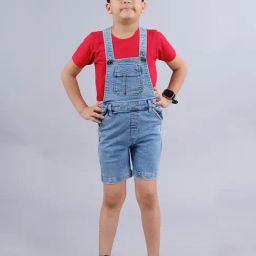 Kiddopanti Kids Blue Solid Dungaree-image-41