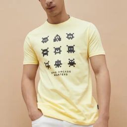 Fame Forever By Lifestyle Yellow Regular Fit Printed T-Shirt-image-84