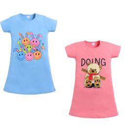 Todd N Teen Girls Multicolor Cotton Printed Nighty - Pack Of 2-image-75