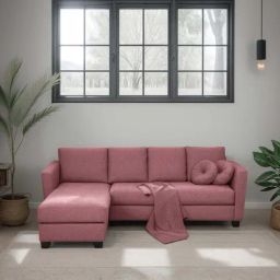 Trevi Ethos Fabric LHS 6 Seater Sofa (Pink)-image-13
