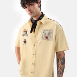 The Souled Store Originals Beige Loose Fit Graphic Print Oversized Shirt-image-37