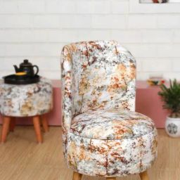 Shadowkart YellowOrange Wood Printed Chair-picture-12