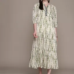 Label Ritu Kumar Print Puff Sleeve Maxi Dress-image-44