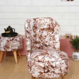 Shadowkart Coffee Wood Printed Chair-image-22