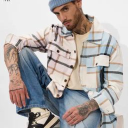 The Souled Store Multi Cotton Loose Fit Plaid Shackets-image-17