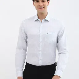 Allen Solly White Cotton Slim fit Geometric Shirts-picture-36