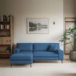 Trevi Ohana Velvet LHS Compact 5 Seater Sectional Sofa (Baltic Blue)-image-73