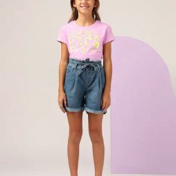 U.S. Polo Assn. Girls Pink Puff Print Relaxed Fit T-Shirt-image-82