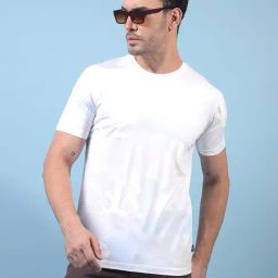 Crimsoune Club Green Cotton Slim Fit Self Design T-Shirt-image-98