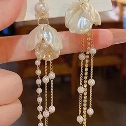 AKISON JEWELS White Teardrop Drop Earrings-image-16