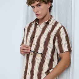 The Souled Store Men Vertical Striped Spread Collar Casual Shirt-image-16