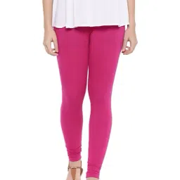 Go Colors Fuchsia Mid Rise Leggings-image-61