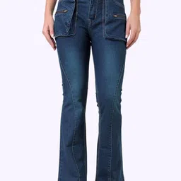 LEBEAUTI Women Regular Fit High-Rise Low Distress Light Fade Stretchable Jeans-11