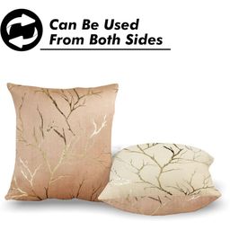 IVAZA Cream-Coloured & Peach-Coloured Set of 2 Abstract Velvet Square Cushion Covers image 3