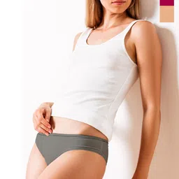 Heelium Pack Of 3 Mid-Rise Seamless Hipster Briefs P3-W-Brief-BGEDGMRN-XXL-picture-14