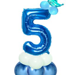 Shopperskart 5 Number Foil Balloon Blue - Pack of 13-18