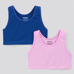 Honeyhap Premium 95% cotton 5% Elastane Singlet Sleeves Bralette With Silvadur Antimicrobial Finish Solid Pack of 2 - Blue Purple-picture-24