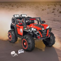Desert Thunder 4X4 Battery Operated Ride On Jeep With Music and Lights - Red-24