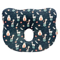 Oyo Baby Memory Foam Head Shaping Baby Pillow Dark Blue with Cute Animal Print Bear-1