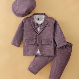 Robo Fry Full Sleeves   Blazer with T-Shirt &  Trouser Set with Cap & Bow  - Pink-image-44