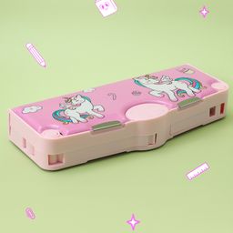 ZOE Pencil Box with Unicorn Theme Print - Pink-8