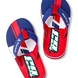 Pine Kids Slip On Flip Flops With Number Print - Red & Blue-image-71