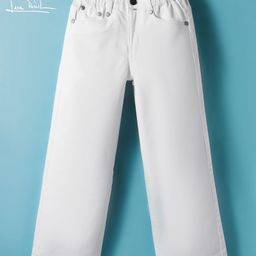 arias by lara dutta Arias Cotton Woven Full Length Washed Jeans - White-picture-8