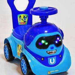 Babyhug Robo Face Manual Push Ride On With Lights & High Backrest - Blue image 2