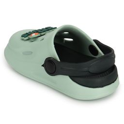 TRUFFLE COLLECTION Perforated Clogs With Dinsoaurs Text Charms - Green & Blue image 3