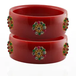 Vidhya Kangan Multi-Coloured Brass Bangles-image-88