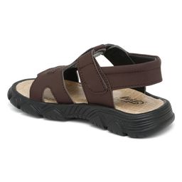 Tiny Bugs Checked Sandals With Velcro Closure - Brown image 4