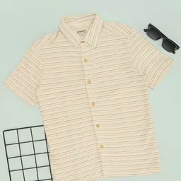 Pantaloons Junior Boys Horizontal Stripes Opaque Casual Shirt-picture-49