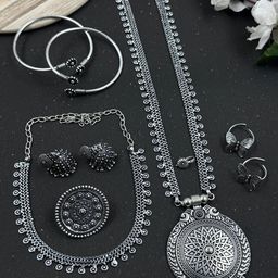 NAMAN ARTS Silver-Plated Jewellery Set-image-86