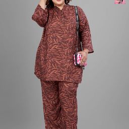 tittli Women Fully Printed Rayon Poly Fabric Printed 3XL Co-Ord Set-picture-9