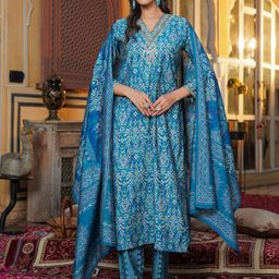 KALINI Women Ethnic Motifs Printed Kurta with Trousers & Dupatta-picture-7