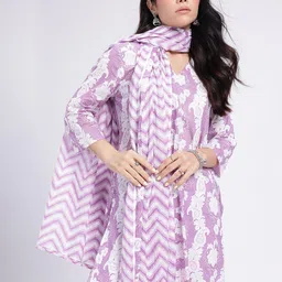 Anouk Rustic Paisley Printed Straight Kurta With Trousers & Dupatta-12
