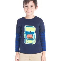 Cherry Crumble By Nitt Hyman Kids Navy Applique Pattern Sweatshirt-image-61