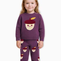 Mi Arcus Girls Purple Printed Regular Fit Clothing Set-image-33