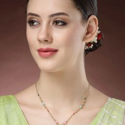 NVR Women's Multicolor Gold-Plated Minimal Chain image 5