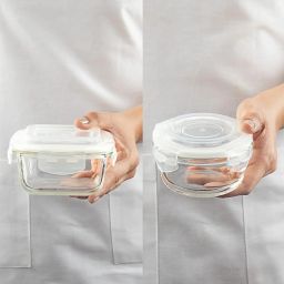 Borosil Elite Universal Round Glass Lunch Box Set of 4 (Transparent) image 5