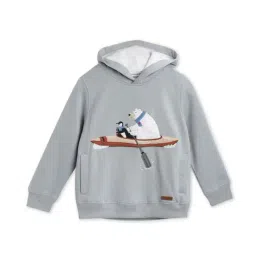 Cherry Crumble by Nitt Hyman Kids Grey Applique Hoodie With Face Mask-image-93