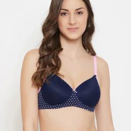 Clovia Blue Non Wired Padded T-Shirt Bra-image-34