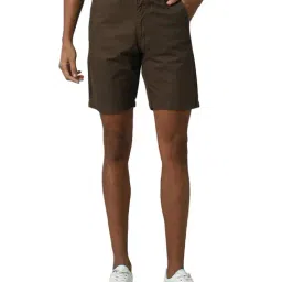 Peter England Brown Self Design Chino Shorts-picture-32