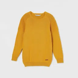 Fame Forever by Lifestyle Boys Mustard Cotton Solid Full Sleeves-image-91